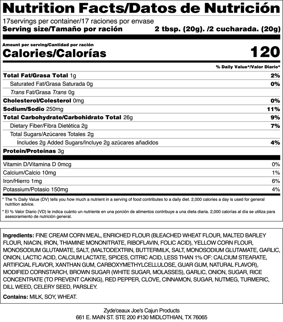 3-12oz Bags of Premium Cajun Fish Fry Breading